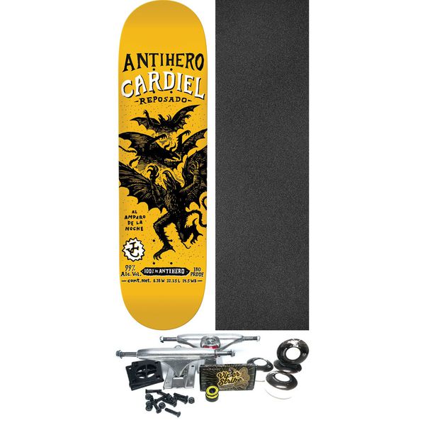 Anti Hero Skateboards John Cardiel Carnales Skateboard Deck - 8.38" x 32.25" - Complete Skateboard Bundle